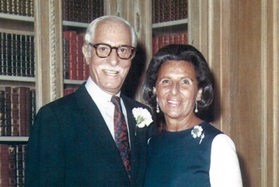 In a photo that appears to date from the 1970s, philanthropist Ann B. Young poses with husband H. Albert Young